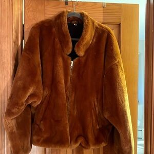 Free people teddy short bomber coat
